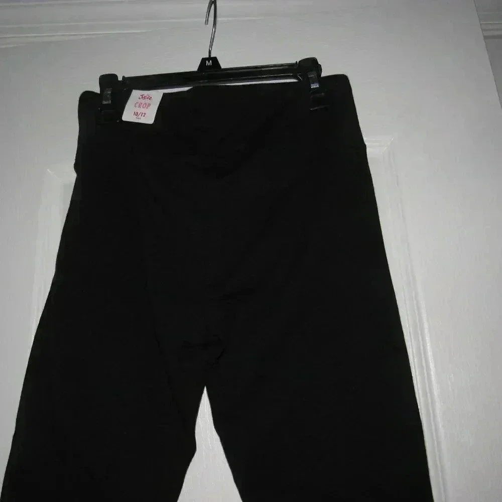 NWT JUSTICE Crop Black Pull-On Pants Kids Size 10/12 Plus